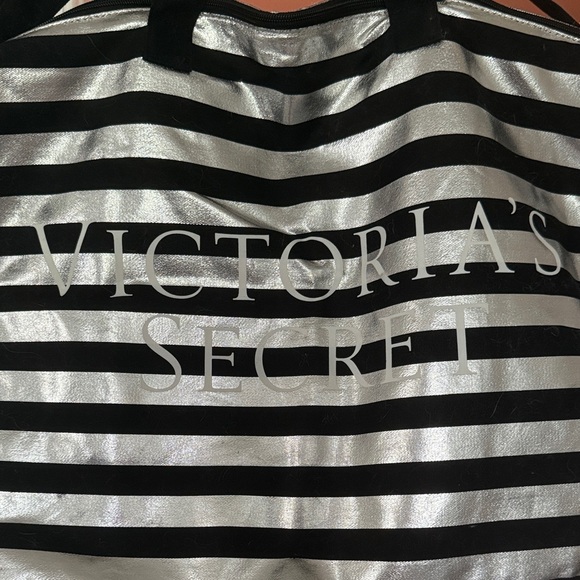 Victoria's Secret Metallic Striped Travel Bag - Picture 2 of 3